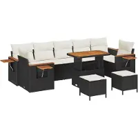 vidaXL Tuinbank Set 13 st 9-Aantal zitplaatsen Zwart en Crème