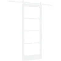 vidaXL Schuifdeur Wit 83 x 202 cm Massief grenenhout en glas