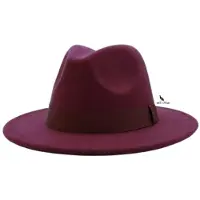 San vitale - Fedora Hoed Burgundy - Festival - Stijlvol - Verstelbare pasvorm - One Size Fits Most - 55-58cm - Polyester - Bordeaux Rood - Burgundy