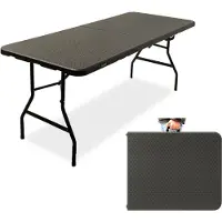 Rijoka Klaptafel Inklapbare Campingtafel Rattan Design 6 tot 8 Personen