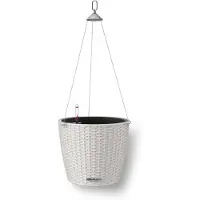 Lechuza NIDO Cottage 28 - Plantenbak - met uitneembare binnenbak - met bewateringssysteem - ALL-IN-ONE set met LECHUZA-PON - licht grijs