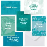 Voor Positiviteit Dank je wel wenskaarten in box