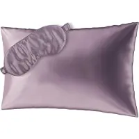 Ailoria Beddengoed, BEAUTY SLEEP SET Zijden Rits Kussensloop (40x60) (paars) met oogmasker (Beddengoed set, 60 x 40 cm)