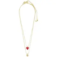 Pilgrim Ketting 'Maeve' goud / rood