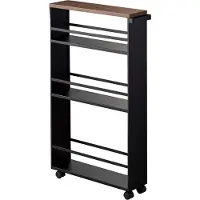 Yamazaki Smalle Trolley voor Keuken of Badkamer - Tower - Zwart