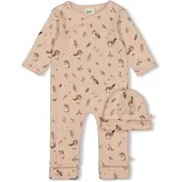 Feetje geschenkset boxpak + muts met all over print roze Meisjes Stretchkatoen Ronde hals - maat 68