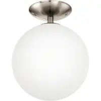 Eglo Plafondlamp RONDO Deckenlampe, Stahl und Glas, E27, IP20, Wohnzimmerlampe, Lampe
