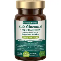Holland & Barrett 1+1 gratis | Zink Gluconaat 15mg + Koper Bisglycinaat 750mcg - 120 tabletten