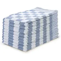 Linnick Theedoekenset Blok 65x65cm - blauw - set van 10
