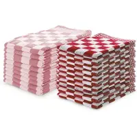 Linnick Theedoeken & Keukendoeken Set Blok - rood - set van 20