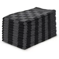 Linnick Theedoekenset Blok 65x65cm - zwart - set van 10