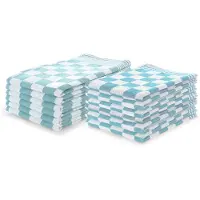 Linnick Theedoeken & Keukendoeken Set Blok - ice blue - set van 12