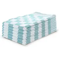 Linnick Theedoekenset Blok 65x65cm - ice blue - set van 6