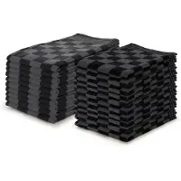 Linnick Theedoeken & Keukendoeken Set Blok - zwart - set van 20