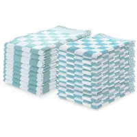 Linnick Theedoeken & Keukendoeken Set Blok - ice blue - set van 20