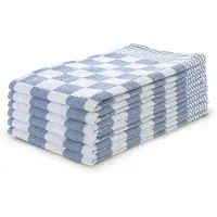 Linnick Theedoekenset Blok 65x65cm - blauw - set van 6