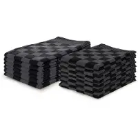 Linnick Theedoeken & Keukendoeken Set Blok - zwart - set van 12