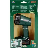 Klein Toys Bosch mini speelgoed lamp - 9,5x6,4x18 cm - kan 90 graden draaien - incl. verstelbare ring licht in vier kleuren en knipperlicht - groen