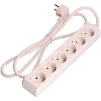 EDM Wandcontactdoos met 6 stopcontacten, zonder schakelaar, 41036, Schuko (3 meter)