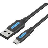 Vention COLBI USB-kabel USB 2.0 3 m USB A Micro-USB B Zwart, Zilver