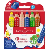 Faber-Castell - Colour Pencil Grippy 6 pcs with Sharpener (110635)