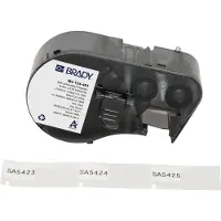 Brady M4-124-461 gelamineerde polyester labels zwart op wit/transparant 12,7 mm x 41,91 mm x 19,05 mm (origineel)