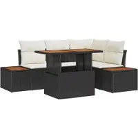 vidaXL Tuinbank Set 5 st Zwart en Beige