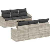 vidaXL Bankstel 7 st Lichtgrijs en Donkergrijs 55 x 55 x 37 cm