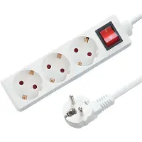 ELP drievoudige tafelcontactdoos | met schakelaar | 1.5m | wit