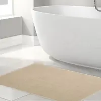 OEM 100% katoenen antislip badmat, 43x61 cm badmat voor badkamertoilet, absorberend, snel drogend, wasbaar, beige