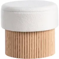 Beliani RICHEY - Opbergpoef - Off-white - Bouclé