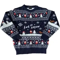 Haus Huberts Kersttrui "Let it Snow" Kind - Blauw - Maat 128
