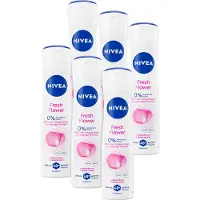 Nivea Fresh Flower Deo Spray - 48u bescherming - Aluminiumvrij - Voordeelverpakking - 6 x 150 ml