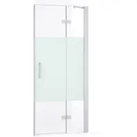 Maxaro Diamond Douchedeur | 80 cm Chroom Helder met matte strook Draaideur