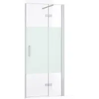 Maxaro Diamond Douchedeur | 80 cm Chroom Helder met matte strook Draaideur