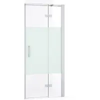 Maxaro Diamond Douchedeur | 80 cm Chroom Helder met matte strook Draaideur