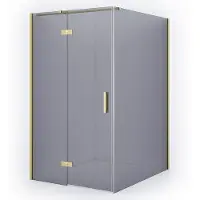 Maxaro Diamond Douchecabine | 140x110 cm Lichtgoud Rookglas Draaideur Rechthoek