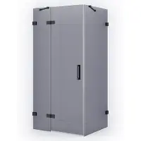 Maxaro Diamond Douchecabine | 120x80 cm Zwart chroom Rookglas Draaideur Rechthoek