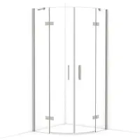 Maxaro Diamond Douchecabine 90x90 cm Rvs Helder Glas Draaideur Kwartrond | Douchecabine Kopen | Douchecabine Kwartrond