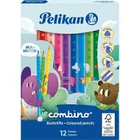 Pelikan combino driehoekige kleurpotloden 40 mm 12 kleuren geassorteerd
