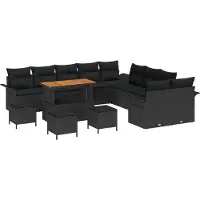 vidaXL Tuinset, 14 stuks, 13 zitplaatsen, zwart