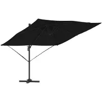vidaXL Roma Parasol Zwart 286 x 284 x 265 cm Aluminium en Polyester