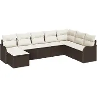 vidaXL Tuinbank Set 8 st Bruin poly rattan