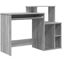 vidaXL Bureau, Sonoma-grijs, 120,5 x 44 x 88,5 cm, houtvezel