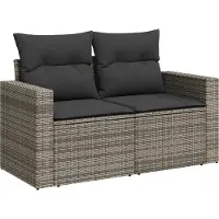 vidaXL Tuinbank Set 12 st 8-Aantal zitplaatsen Grijs poly rattan