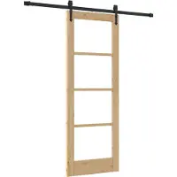 vidaXL Schuifdeur 73,5 x 198,5 cm Massief grenenhout en glas Naturel