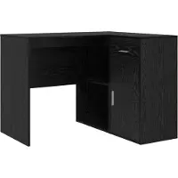 vidaXL Hoekbureau met lade met plank Zwart Eiken 102 x 88 x 75 cm