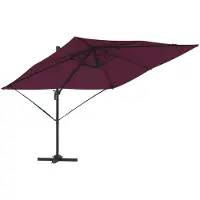 vidaXL Roma Parasol Rood 286 x 284 x 265 cm Aluminium en Polyester