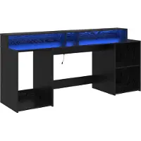 vidaXL Bureau met lade Zwart eiken 200 x 55 x 91 cm Bewerkt hout