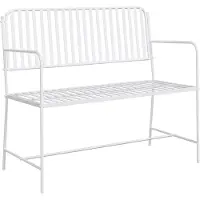 vidaXL Tuinbank 2 -Seater 103,5 x 51,5 x 90 cm Staal Effen Wit